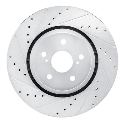 R1 21-25 Toyota SIENNA Front Left Drilled & Slotted Silver Brake Rotor
