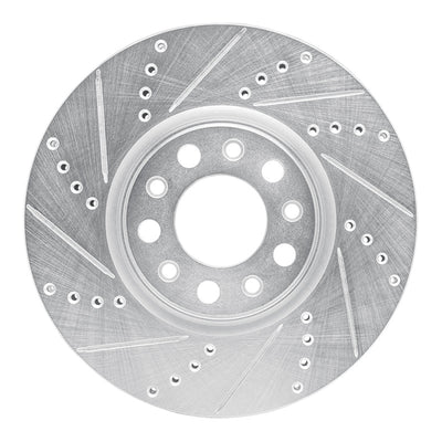 R1 13-23 Chrysler 200 Front Left Drilled & Slotted Silver Brake Rotor