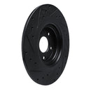 R1 16-23 Mazda CX-9 Rear Right Drilled & Slotted Black Brake Rotor