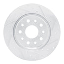 R1 22-25 Jeep Grand Cherokee Rear Right Drilled & Slotted Silver Brake Rotor