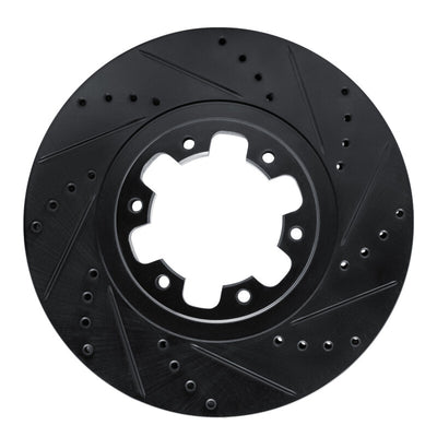 R1 98-04 Infiniti QX4 Front Right Drilled & Slotted Black Brake Rotor