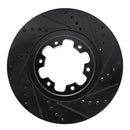 R1 98-04 Infiniti QX4 Front Right Drilled & Slotted Black Brake Rotor