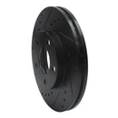 R1 94-04 Ford Mustang Front Left Drilled & Slotted Black Brake Rotor