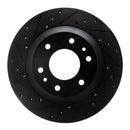 R1 02-05 Buick Rainier Front Left Drilled & Slotted Black Brake Rotor