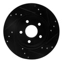 R1 01-08 Ford Mondeo (Mexico) Rear Left Drilled & Slotted Black Brake Rotor