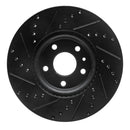 R1 13-20 Ford Special Service Police Sedan Front & Rear Drilled & Slotted Black Brake Rotor Set