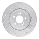 R1 93-02 Mercedes-Benz SL500 Rear Left Drilled & Slotted Silver Brake Rotor