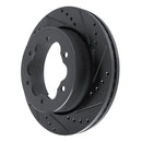 R1 20-25 Ford Transit-350 HD/DRW Rear Right Drilled & Slotted Black Brake Rotor