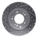 R1 07-09 Kia SORENTO Rear Right Drilled & Slotted Silver Brake Rotor