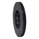R1 00-06 Audi TT Quattro Rear Right Drilled & Slotted Black Brake Rotor