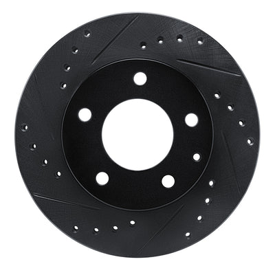 R1 93-03 Ford Probe Front Left Drilled & Slotted Black Brake Rotor