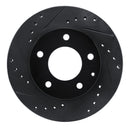 R1 93-03 Ford Probe Front Left Drilled & Slotted Black Brake Rotor