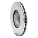 R1 93-97 BMW 850CI Front Left Drilled & Slotted Silver Brake Rotor