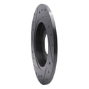 R1 94-99 Buick Regal Rear Right Drilled & Slotted Black Brake Rotor