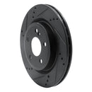 R1 14-19 Mercedes-Benz CLA250 Rear Left Drilled & Slotted Black Brake Rotor