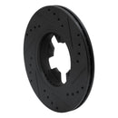 R1 1984-1989 Nissan 200SX Front Left Drilled & Slotted Black Brake Rotor