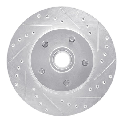R1 68-70 Ford Mustang Front Right Drilled & Slotted Silver Brake Rotor