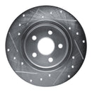 R1 87-91 Chrysler TC Maserati Rear Right Drilled & Slotted Silver Brake Rotor