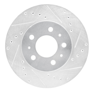R1 95-97 Ford Crown Victoria Front Right Drilled & Slotted Silver Brake Rotor