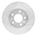 R1 95-97 Ford Crown Victoria Front Right Drilled & Slotted Silver Brake Rotor
