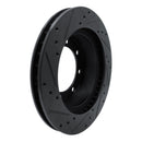 R1 80-93 Dodge W200 Front Right Drilled & Slotted Black Brake Rotor