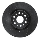 R1 2017-2025 Buick Enclave Front Left Drilled & Slotted Black Brake Rotor