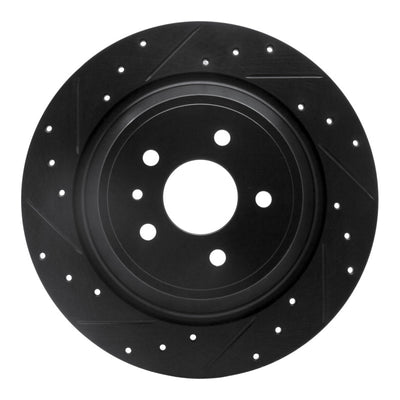 R1 13-20 Ford Escape Rear Left Drilled & Slotted Black Brake Rotor