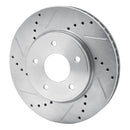 R1 11-25 Chevrolet City Express Front Left Drilled & Slotted Silver Brake Rotor