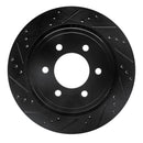R1 15-17 Ford F-150 4WD Rear Left Drilled & Slotted Black Brake Rotor