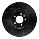 R1 05-09 Land Rover LR3 Front Left Drilled & Slotted Black Brake Rotor
