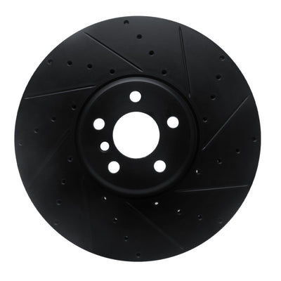R1 16-25 BMW i7 Right Front Drilled & Slotted Black Brake Rotor
