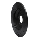R1 07-18 Volvo V60 Cross Country Rear Left Drilled & Slotted Black Brake Rotor