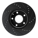 R1 19-25 Mazda 3 Front Left Drilled & Slotted Black Brake Rotor