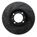 R1 81-87 Saab 900 Front Right Drilled & Slotted Black Brake Rotor
