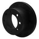 R1 00-02 Dodge Ram 2500 Rear Left Drilled & Slotted Black Brake Rotor