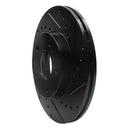 R1 89-99 Infiniti I30 Front Right Drilled & Slotted Black Brake Rotor