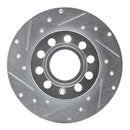 R1 05-13 Audi A3 Rear Left Drilled & Slotted Silver Brake Rotor