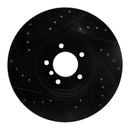 R1 06-13 BMW 328i Front Drilled & Slotted Black Brake Rotor Set