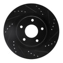 R1 07-13 Nissan Altima Front Right Drilled & Slotted Black Brake Rotor