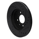R1 90-17 Acura EL Front Left Drilled & Slotted Black Brake Rotor
