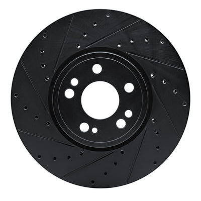 R1 20-23 Mercedes-Benz GLE350 Front Left Drilled & Slotted Black Brake Rotor