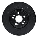 R1 20-23 Mercedes-Benz GLE350 Front Left Drilled & Slotted Black Brake Rotor