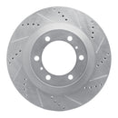 R1 10-24 Lexus GX460 Front & Rear Drilled & Slotted Silver Brake Rotor Set