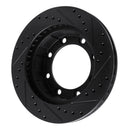 R1 77-79 Ford F-350 4WD (Excl Super Duty) Front Left Drilled & Slotted Black Brake Rotor