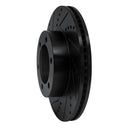 R1 00-07 Toyota TUNDRA Front Left Drilled & Slotted Black Brake Rotor