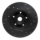 R1 79-85 Volkswagen Vanagon Front Left Drilled & Slotted Black Brake Rotor