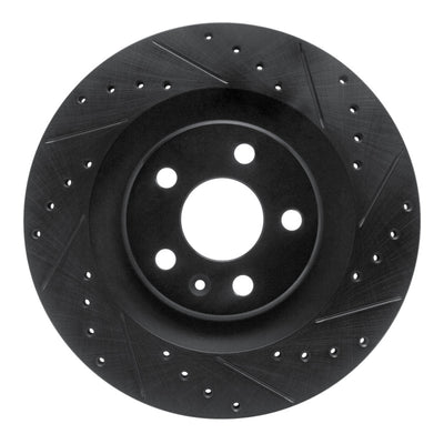 R1 16-26 Volvo S60 Rear Right Drilled & Slotted Black Brake Rotor