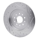 R1 05-19 Ford Explorer Rear Left Drilled & Slotted Silver Brake Rotor