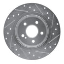 R1 08-15 Mercedes-Benz C300 Sedan Rear Left Drilled & Slotted Silver Brake Rotor