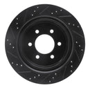 R1 12-20 Ford F-150 4WD Rear Right Drilled & Slotted Black Brake Rotor